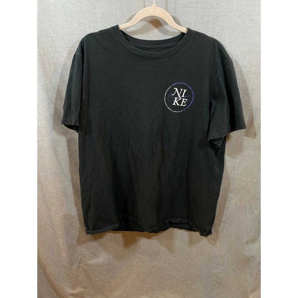 Nike Shirt Adult Extra Large Black Spell Out Swoosh Pullover Tee Mens